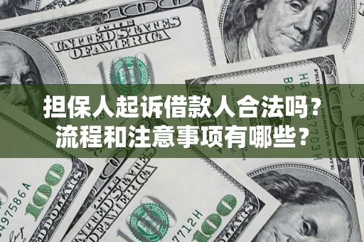 武汉担保人起诉借款人合法吗？流程和注意事项有哪些？